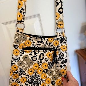 Vera Bradley Floral Yellow & Black Crossbody